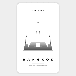 Bangkok Minimal Black Line Design Magnet